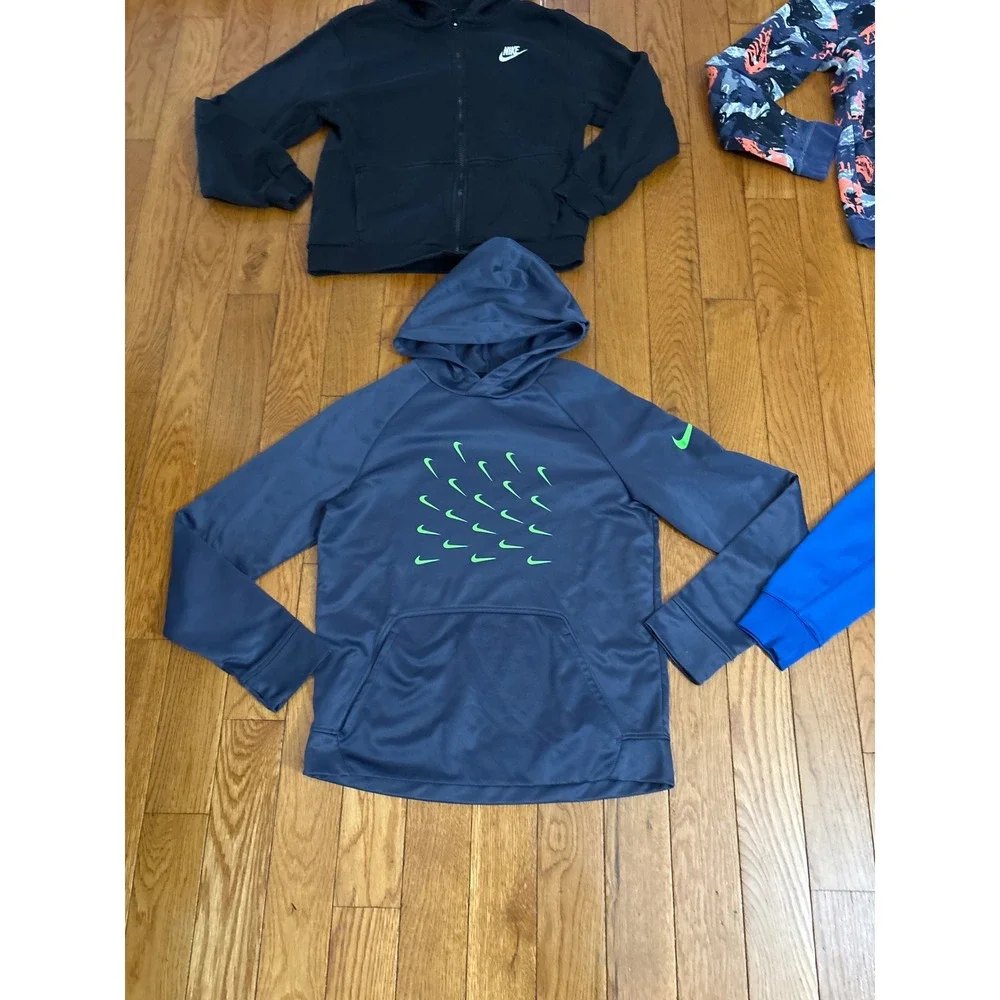 Nike Kids Hoodie Zip Up Bundle 4pc XL Therma-FIT Black Blue Grey Camo Boys